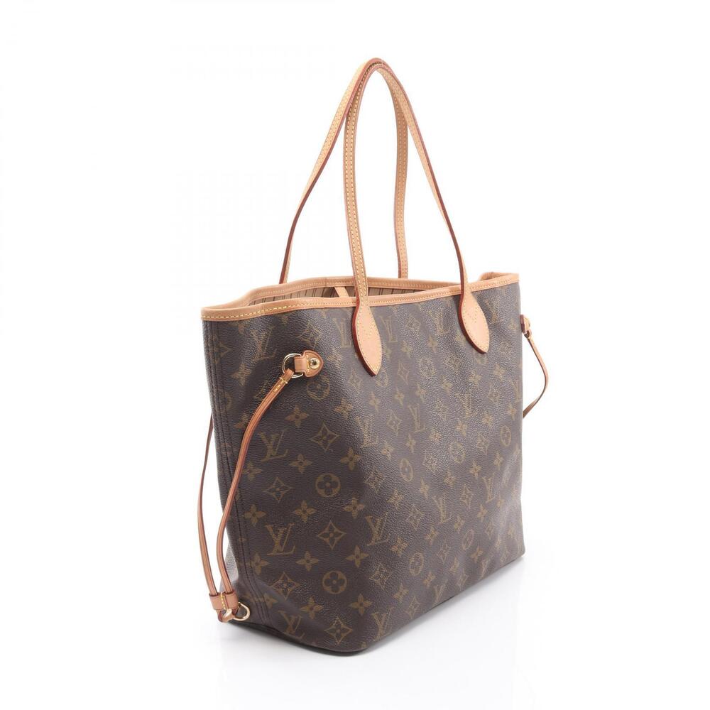 Louis Vuitton Bag Canvas Monogram Leather Tote Neverfull Brown